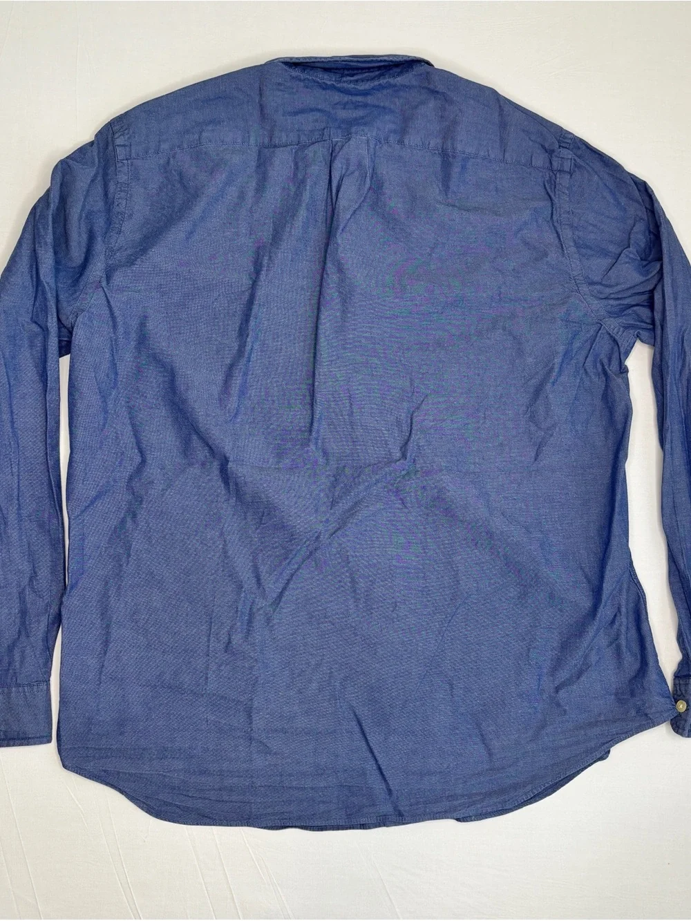J.Crew Sunwashed Oxford Shirt XL Blue Button Front Long Sleeve 100% Cotton